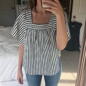 Striped Boxy Madewell top
